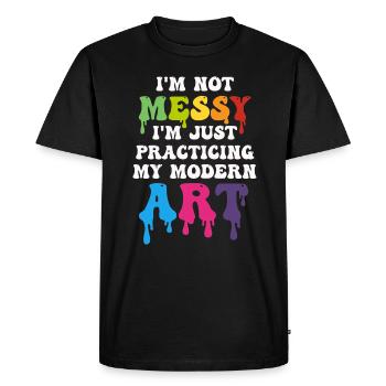 Je ne suis pas une peinture d’art moderne amusante et désordonnée - T-shirt Premium bio Homme - noir - Devant - Nico (187cm)