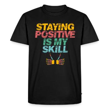 Rester positif est ma compétence - T-shirt Premium bio Homme - noir - Devant - Nico (187cm)