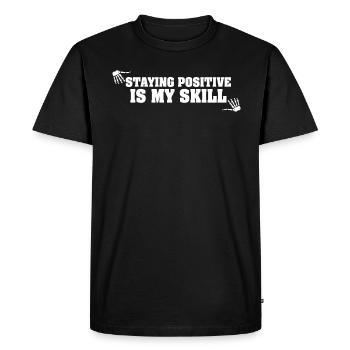 Rester positif est ma compétence - T-shirt Premium bio Homme - noir - Devant - Nico (187cm)