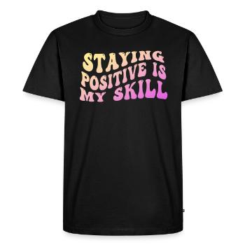 Rester positif est ma compétence - T-shirt Premium bio Homme - noir - Devant - Nico (187cm)