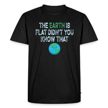 La terre est plate, vous ne le saviez pas ? - T-shirt Premium bio Homme - noir - Devant - Nico (187cm)