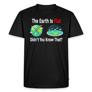 La terre est plate, vous ne le saviez pas ? - T-shirt Premium bio Homme - noir - Devant - Nico (187cm)