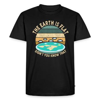 La terre est plate, vous ne le saviez pas ? - T-shirt Premium bio Homme - noir - Devant - Nico (187cm)