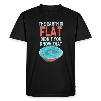 La terre est plate, vous ne le saviez pas ? - T-shirt Premium bio Homme - noir - Devant - Nico (187cm)