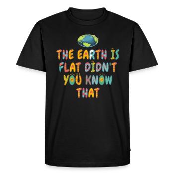 La terre est plate, vous ne le saviez pas ? - T-shirt Premium bio Homme - noir - Devant - Nico (187cm)