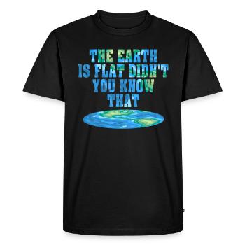 La terre est plate, vous ne le saviez pas ? - T-shirt Premium bio Homme - noir - Devant - Nico (187cm)
