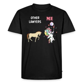 Autres avocats Me Licorne Cheval - T-shirt Premium bio Homme - noir - Devant - Nico (187cm)