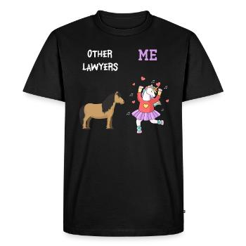 Autres avocats Me Licorne Cheval - T-shirt Premium bio Homme - noir - Devant - Nico (187cm)