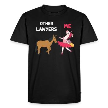 Autres avocats Me Licorne Cheval - T-shirt Premium bio Homme - noir - Devant - Nico (187cm)