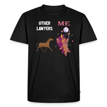 Autres avocats Me Licorne Cheval - T-shirt Premium bio Homme - noir - Devant - Nico (187cm)
