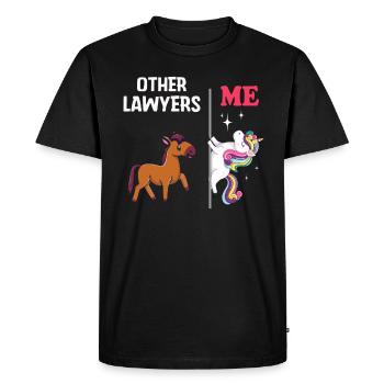 Autres avocats Me Licorne Cheval - T-shirt Premium bio Homme - noir - Devant - Nico (187cm)