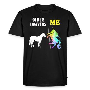 Autres avocats Me Licorne Cheval - T-shirt Premium bio Homme - noir - Devant - Nico (187cm)