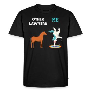 Autres avocats Me Licorne Cheval - T-shirt Premium bio Homme - noir - Devant - Nico (187cm)