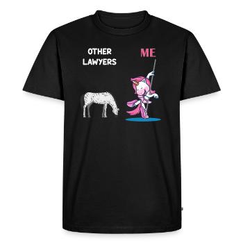 Autres avocats Me Licorne Cheval - T-shirt Premium bio Homme - noir - Devant - Nico (187cm)