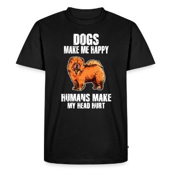 Dogs Make Me Happy Human Make My Head Hurt Doglove - Men's Premium Organic T-Shirt - black - Front - Nico (187cm)