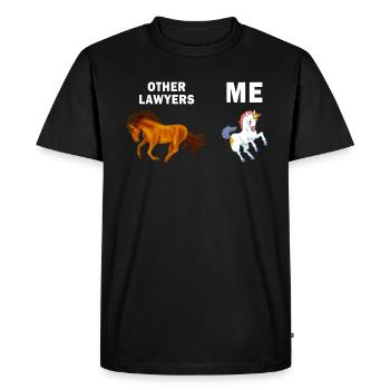 Autres avocats Me Licorne Cheval - T-shirt Premium bio Homme - noir - Devant - Nico (187cm)