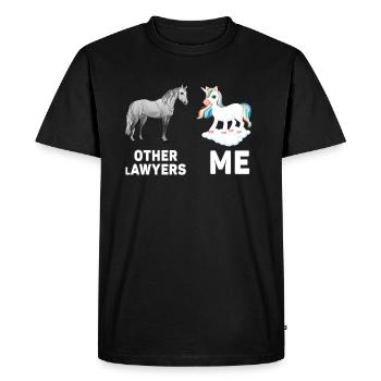 Autres avocats Me Licorne Cheval - T-shirt Premium bio Homme - noir - Devant - Nico (187cm)