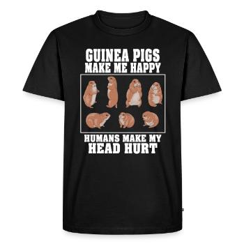 Les cochons d’Inde me rendent heureux humain me font mal à la tête - T-shirt Premium bio Homme - noir - Devant - Nico (187cm)