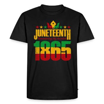 Juneteenth 1865 Remembering My Ancestors - Men's Premium Organic T-Shirt - black - Front - Nico (187cm)