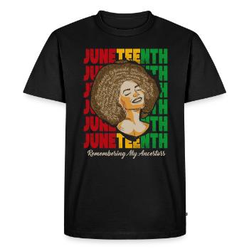 Juneteenth 1865 Se souvenir de mes ancêtres - T-shirt Premium bio Homme - noir - Devant - Nico (187cm)