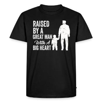 Élevé par un grand homme au grand cœur Fête des pères - T-shirt Premium bio Homme - noir - Devant - Nico (187cm)