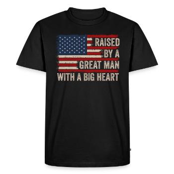 Élevé par un grand homme au grand cœur Fête des pères - T-shirt Premium bio Homme - noir - Devant - Nico (187cm)