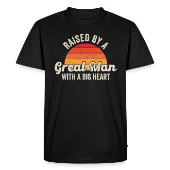 Élevé par un grand homme au grand cœur Fête des pères - T-shirt Premium bio Homme - noir - Devant - Nico (187cm)