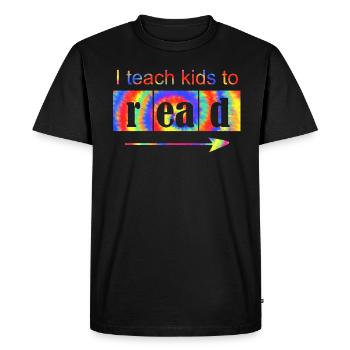 J’apprends aux enfants à lire les professeurs de sciences Lecture - T-shirt Premium bio Homme - noir - Devant - Nico (187cm)