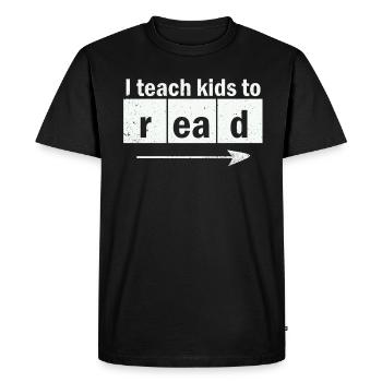 J’apprends aux enfants à lire les professeurs de sciences Lecture - T-shirt Premium bio Homme - noir - Devant - Nico (187cm)