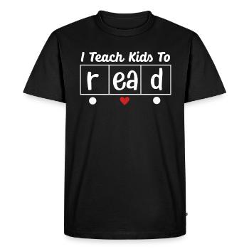 J’apprends aux enfants à lire les professeurs de sciences Lecture - T-shirt Premium bio Homme - noir - Devant - Nico (187cm)