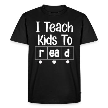 J’apprends aux enfants à lire les professeurs de sciences Lecture - T-shirt Premium bio Homme - noir - Devant - Nico (187cm)