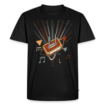 Cassette des années 80 Cassette de remontage de crayon des années 1990 - T-shirt Premium bio Homme - noir - Devant - Nico (187cm)