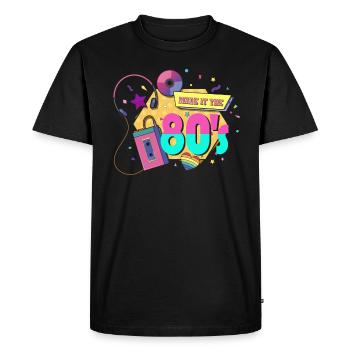 80's The 80s Music - Men's Premium Organic T-Shirt - black - Front - Nico (187cm)