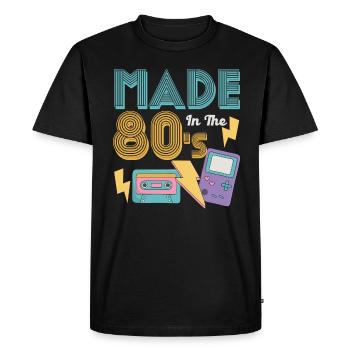 80's The 80s Music - Men's Premium Organic T-Shirt - black - Front - Nico (187cm)