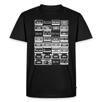Cassette des années 80 Cassette de remontage de crayon des années 1990 - T-shirt Premium bio Homme - noir - Devant - Nico (187cm)