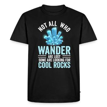 Wander Some Looking For Cool Rocks - Men's Premium Organic T-Shirt - black - Front - Nico (187cm)