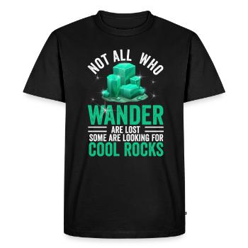 Wander Some Looking For Cool Rocks - Men's Premium Organic T-Shirt - black - Front - Nico (187cm)