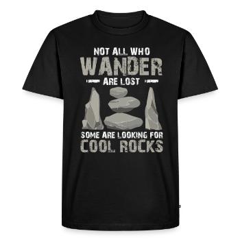 Wander Some Looking For Cool Rocks - Men's Premium Organic T-Shirt - black - Front - Nico (187cm)