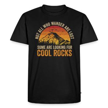 Wander Some Looking For Cool Rocks - Men's Premium Organic T-Shirt - black - Front - Nico (187cm)