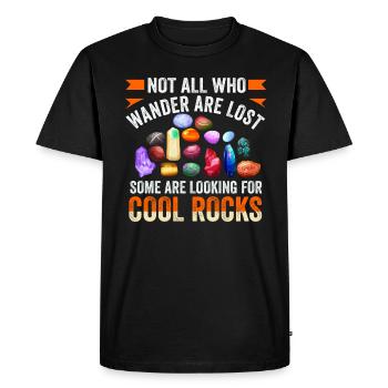 Wander Some Looking For Cool Rocks - Men's Premium Organic T-Shirt - black - Front - Nico (187cm)