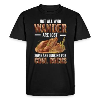 Wander Some Looking For Cool Rocks - Men's Premium Organic T-Shirt - black - Front - Nico (187cm)