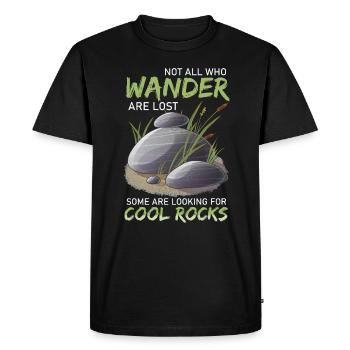 Wander Some Looking For Cool Rocks - Men's Premium Organic T-Shirt - black - Front - Nico (187cm)