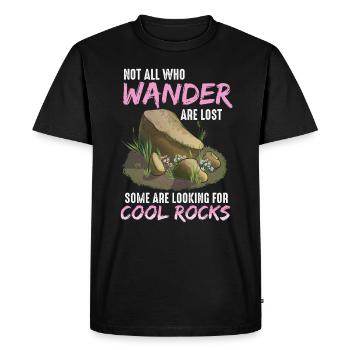 Wander Some Looking For Cool Rocks - Men's Premium Organic T-Shirt - black - Front - Nico (187cm)