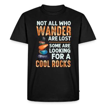 Wander Some Looking For Cool Rocks - Men's Premium Organic T-Shirt - black - Front - Nico (187cm)