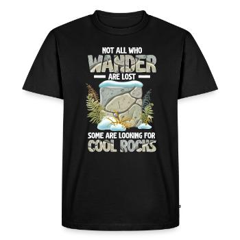 Wander Some Looking For Cool Rocks - Men's Premium Organic T-Shirt - black - Front - Nico (187cm)