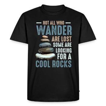 Wander Some Looking For Cool Rocks - Men's Premium Organic T-Shirt - black - Front - Nico (187cm)