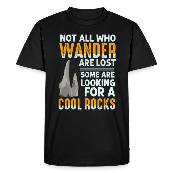 Wander Some Looking For Cool Rocks - Men's Premium Organic T-Shirt - black - Front - Nico (187cm)