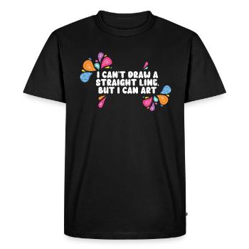 Je ne peux pas tracer une ligne droite mais je peux Art - T-shirt Premium bio Homme - noir - Devant - Nico (187cm)