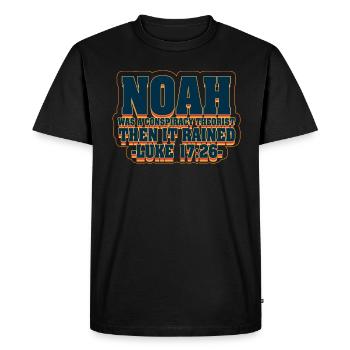 Noé était un théoricien du complot et il pleuvait - T-shirt Premium bio Homme - noir - Devant - Nico (187cm)
