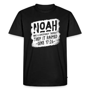Noé était un théoricien du complot et il pleuvait - T-shirt Premium bio Homme - noir - Devant - Nico (187cm)